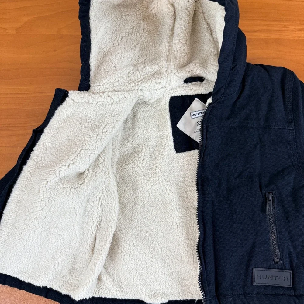 Hunter Boys Black Sherpa Lined Hooded Jacket Size 2T